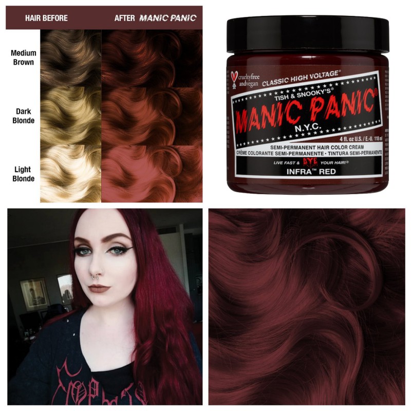 Красная краска для волос INFRA RED CLASSIC HAIR DYE - Manic Panic